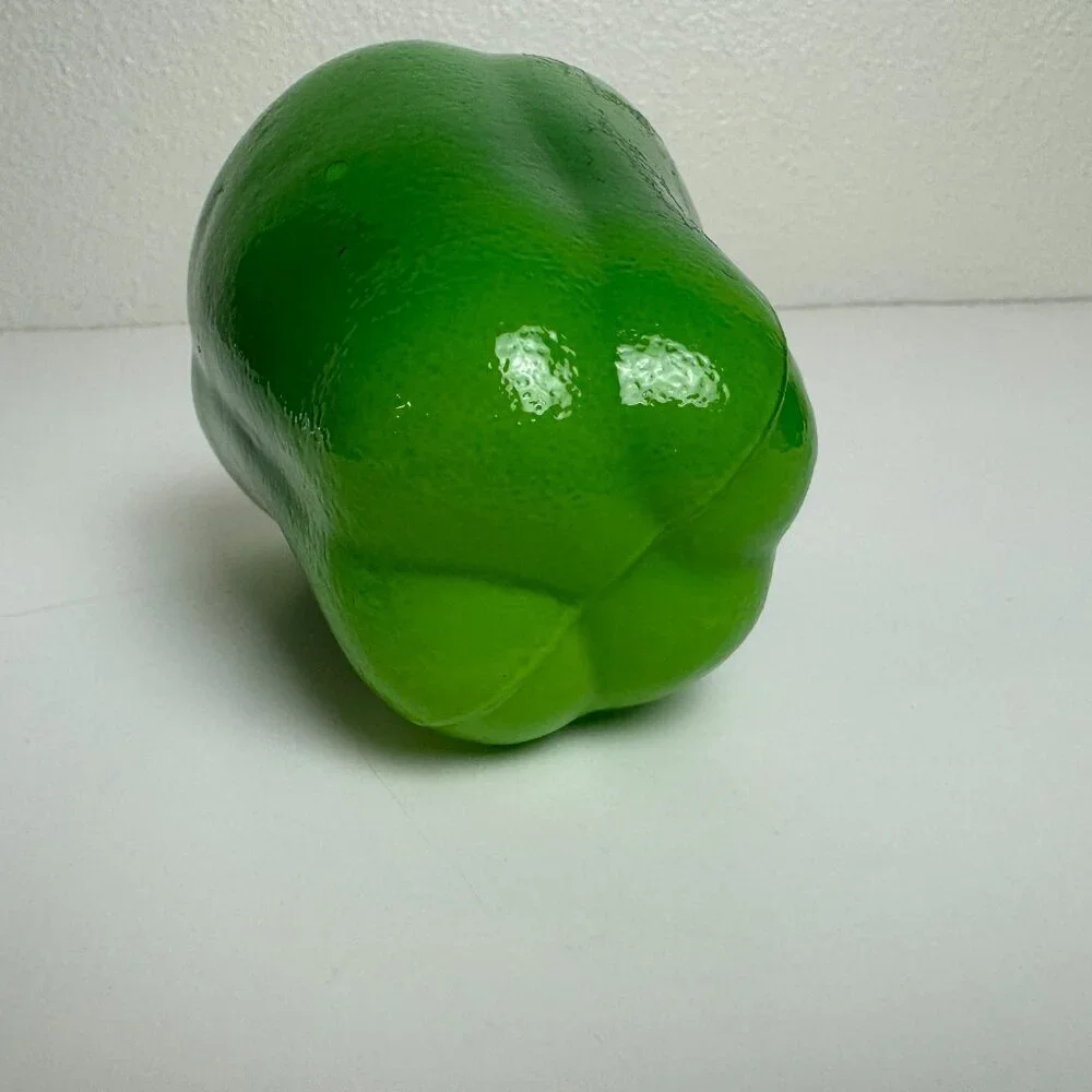 Blow Mold Art Glass Green Bell Pepper 6
